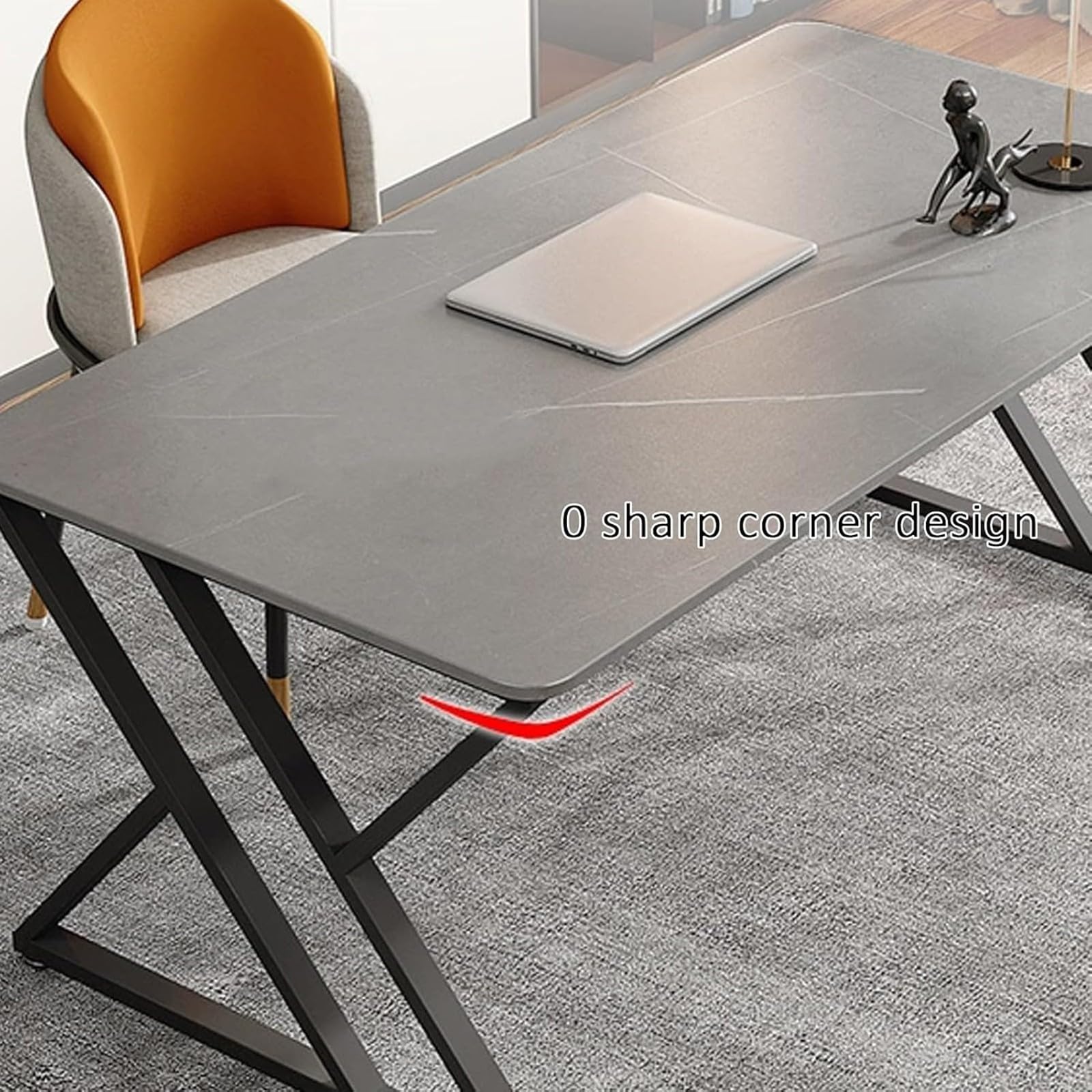 Scrivania da ufficio, tavolo da gioco, stile industriale moderno con gambe a Z, struttura in metallo per casa, ufficio, studio o camera da letto