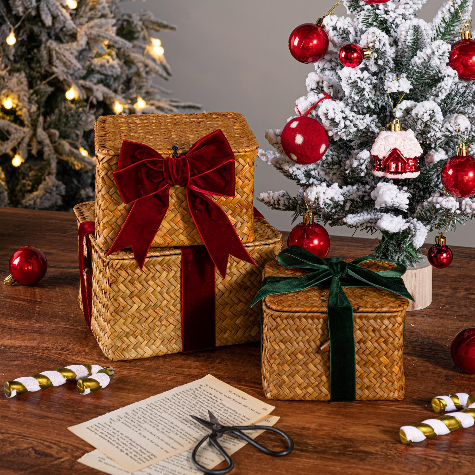 Cinta de terciopelo marfil de 1 pulgada x 25 yardas para cinta de Navidad, envoltura de regalos, corona, lazo, proyectos de costura