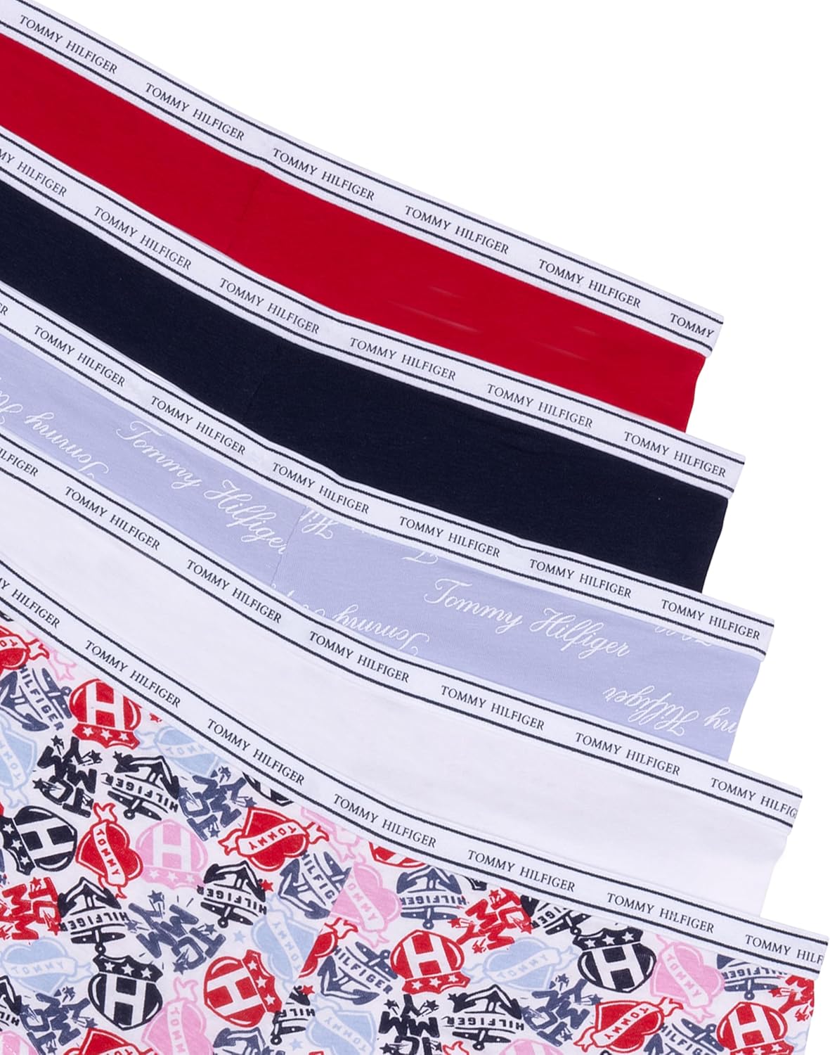 Tommy Hilfiger womens Classic Cotton Boyshort Underwear With Logo Waistband 5-pack - Image 2