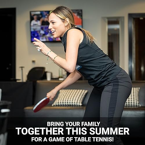 Miniatura 7 de Killerspin KIDO 5A RTG - Raqueta de tenis de mesa profesional (recta o acampanada) aprobada por ITTF, de madera de 5 capas, doble color en rojo y