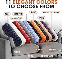 Vista 8 de Cheer Collection Almohadas cilíndricas de piel sintética – Almohadas cilíndricas decorativas suaves para cama o sofá, lavables a máquina, 8 x 24 Azul