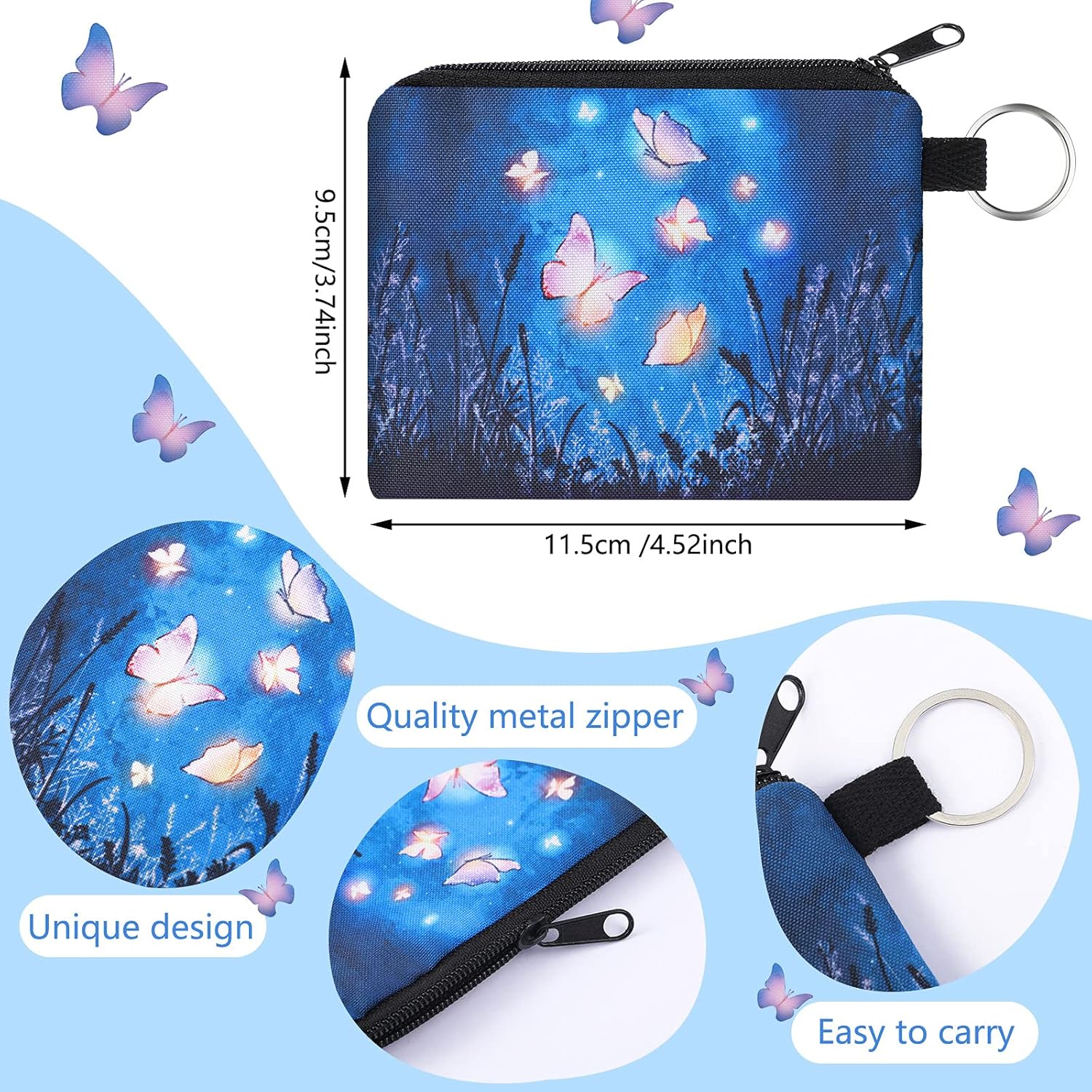 Boao 10 Pieces Small Change Purse Bulk Coin Purse Mini Pouches Wallet Bag with Zipper for Women Girls - Image 3