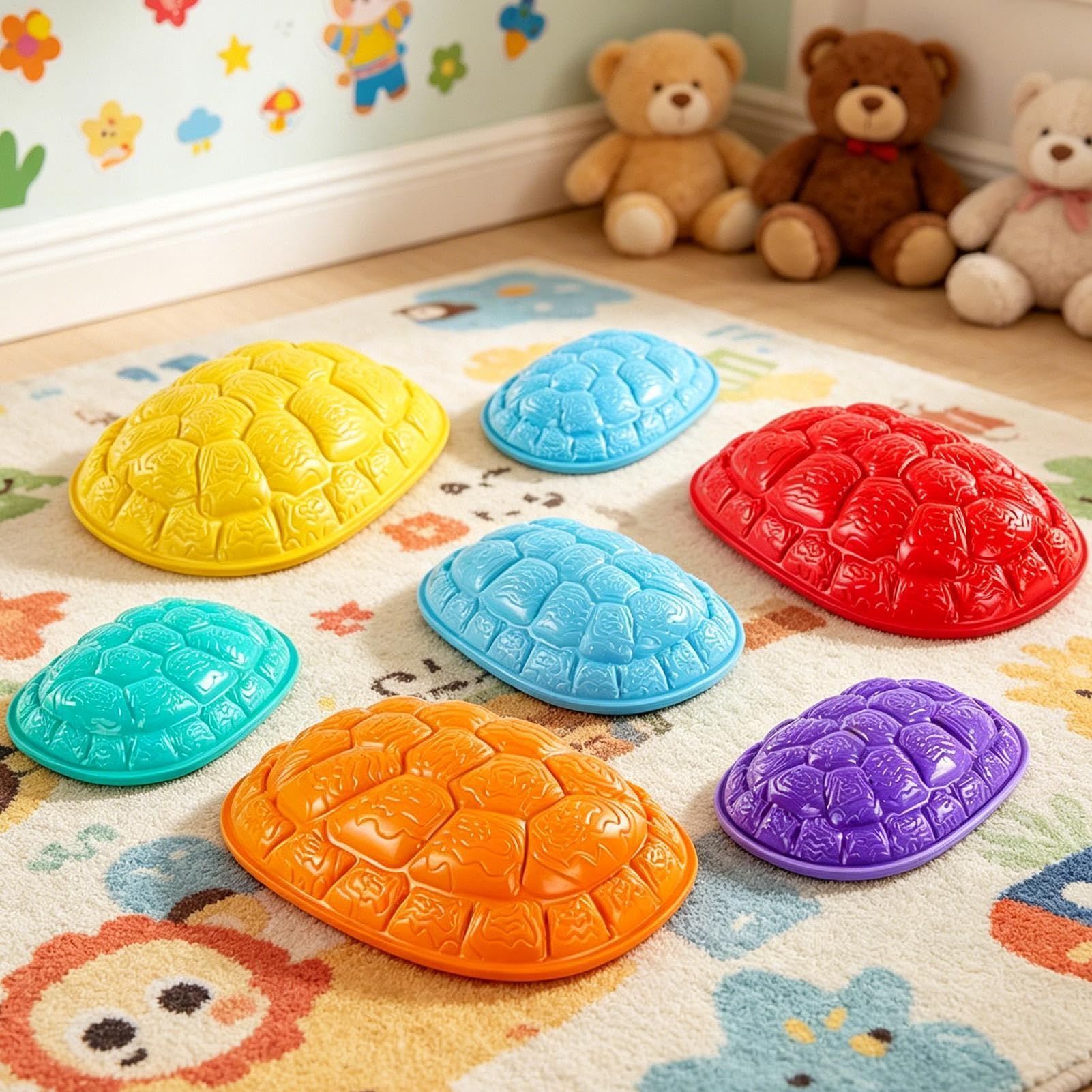 Pietre da saltare per bambini piccoli a forma di guscio di tartaruga | Pietre da Esterno per Passi bambini piccoli da 3 a 8 anni, esercizio fisico e concentrazione