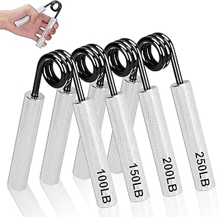 COVVY Metal Hand Grip Strengthener Set (100, 150, 200, 250lbs), Grip Strength Trainer, Crushing Grip Trainer, Pinch Grip Trainer, Forearm Exerciser, Gripper Fitness Equipment for Home Gym
