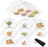 Moozetiz 10-Pack Mesh Food Covers for Outdoors - 2 XXL 40x24in & 8 Large 17x17in Upgraded Pop-Up Picnic Tents with Bag