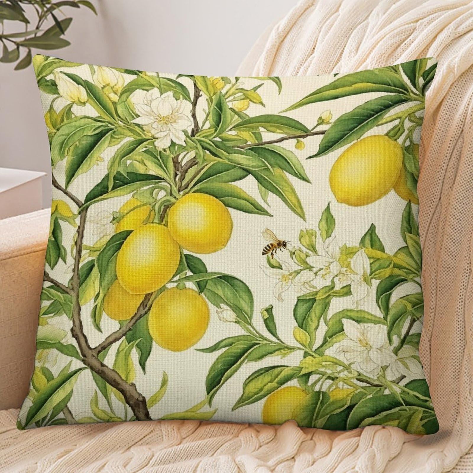 Fekiloot Style Lemon Tree Pillowcase Pillow Sham Pillow Case