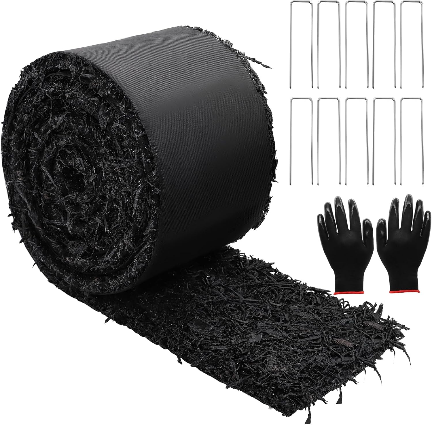 1 Pcs 10 Ft Long Rubber Mulch for Landscaping Garden Mulch Black Roll Rubber Mulch Mat Recycled Natural-Looking Edging Border Cuttable Reduced Weed Growth Bed Liner for Garden 2025