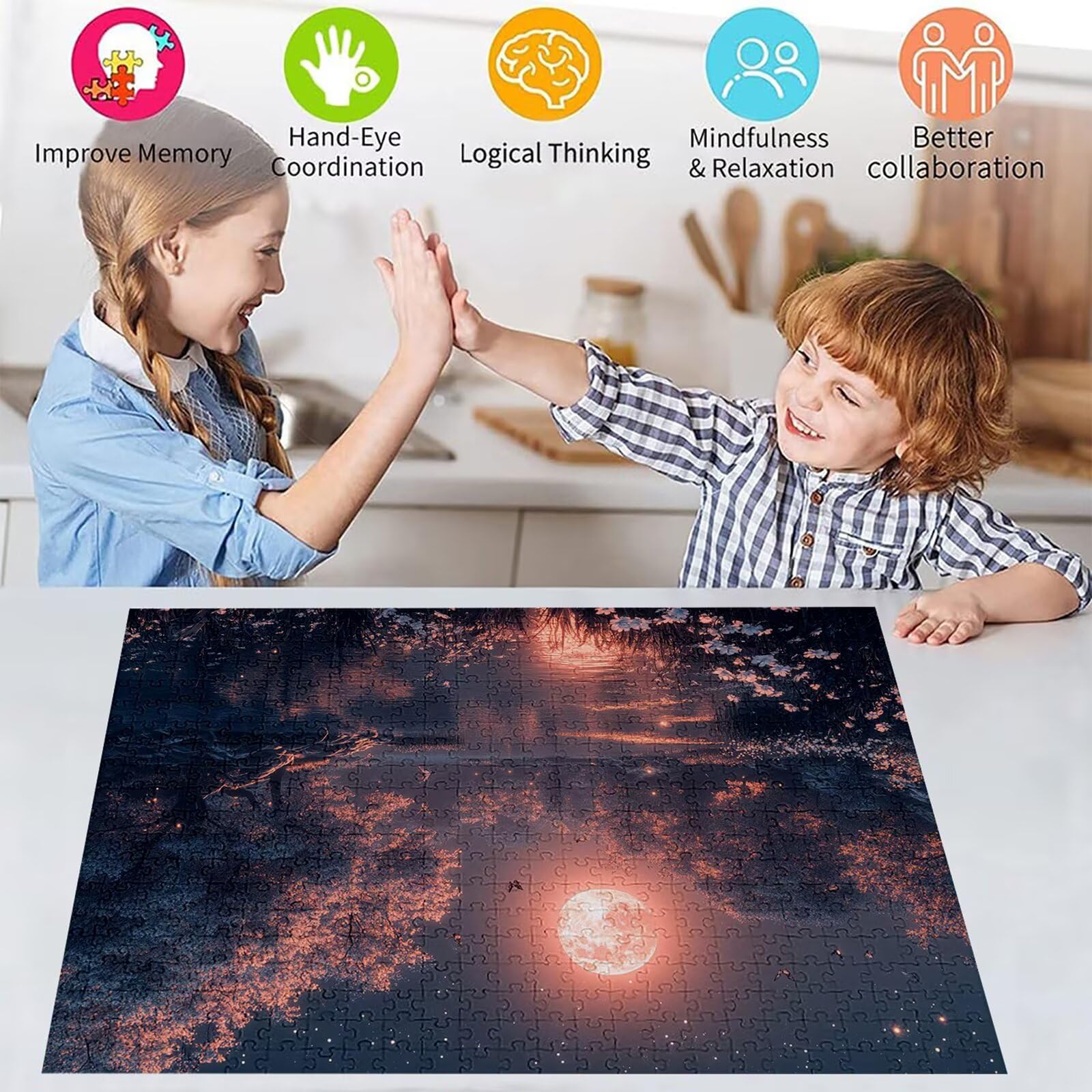 Puzzle 3000 elementów jezioro puzzle dla dorosłych drzewo 122 x 81 cm Unikalne rzemiosło klasyczne 3D drewniana układanka do rodzinnych gier aktywnych, układanka do samodzielnego wykonania nawet do