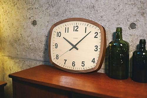 Miniatura 3 de Relojes de pared japoneses hechos a mano, madera maciza de nogal norteamericano, funciona con pilas, cuadrado rústico decorativo para sala de estar,