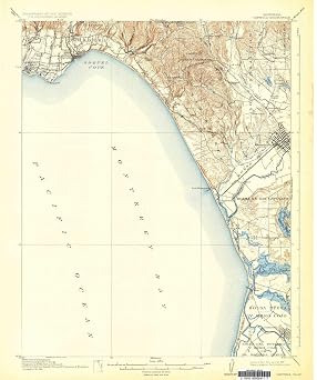 YellowMaps Capitola CA topo map, 162500 Scale, 15 X 15 Minute, Historical, 1914, Updated 1932, 19.8 x 16.6 in - Tyvek