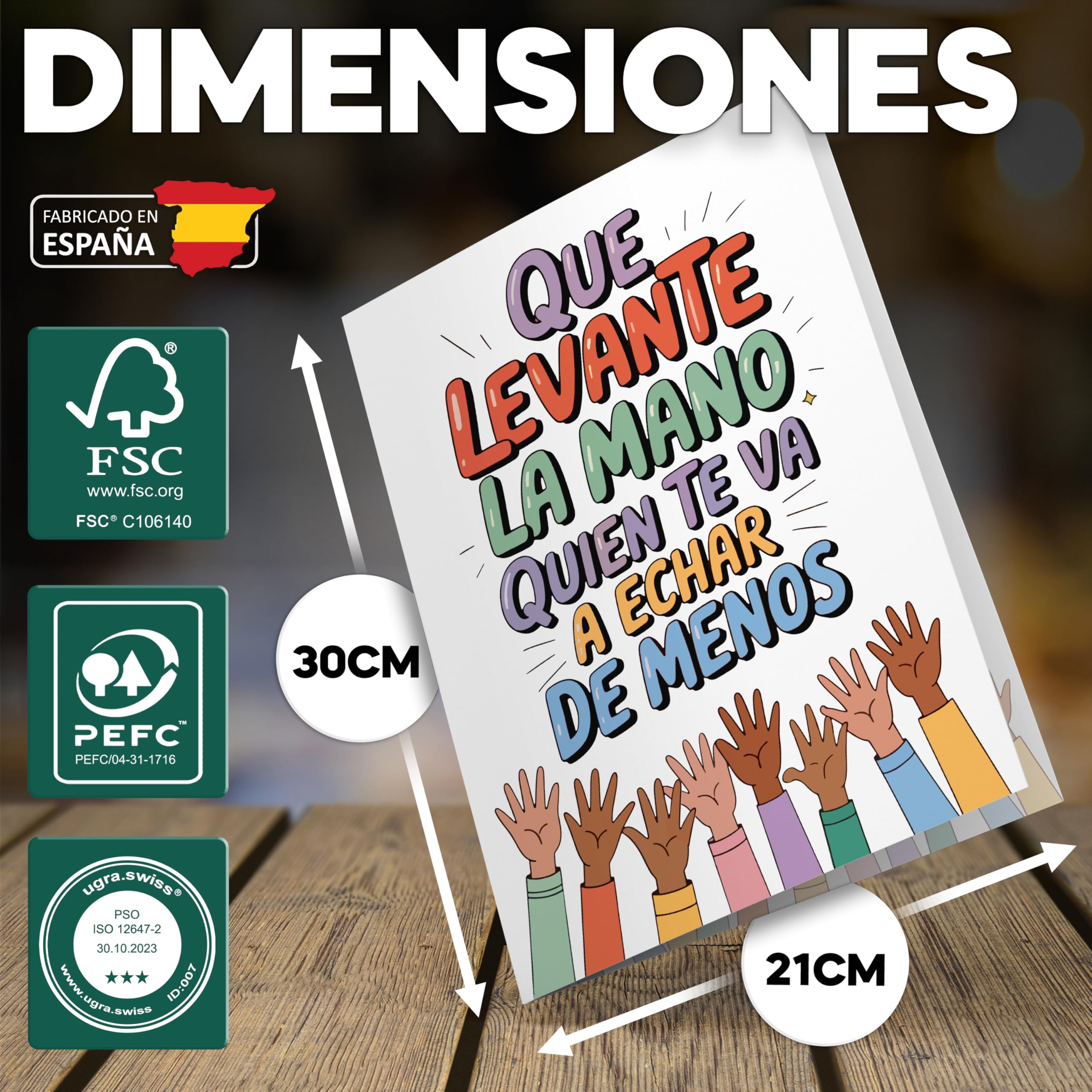 Tarjeta despedida compañero trabajo grande A4 con sobre. Detalles compañeros de trabajo tarjeta regalo despedida (Despedida 4)