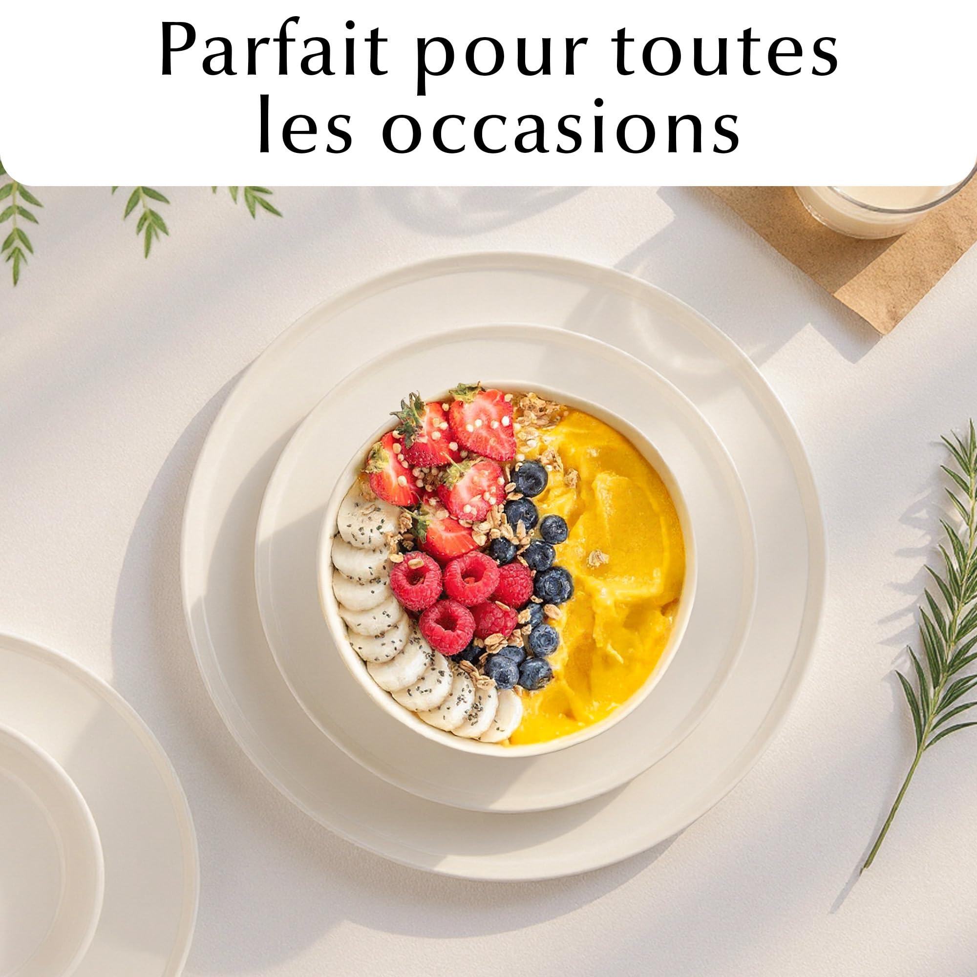 MIAMIO - Ensemble de bols en céramique/Bols de 740 ml pour 4 personnes