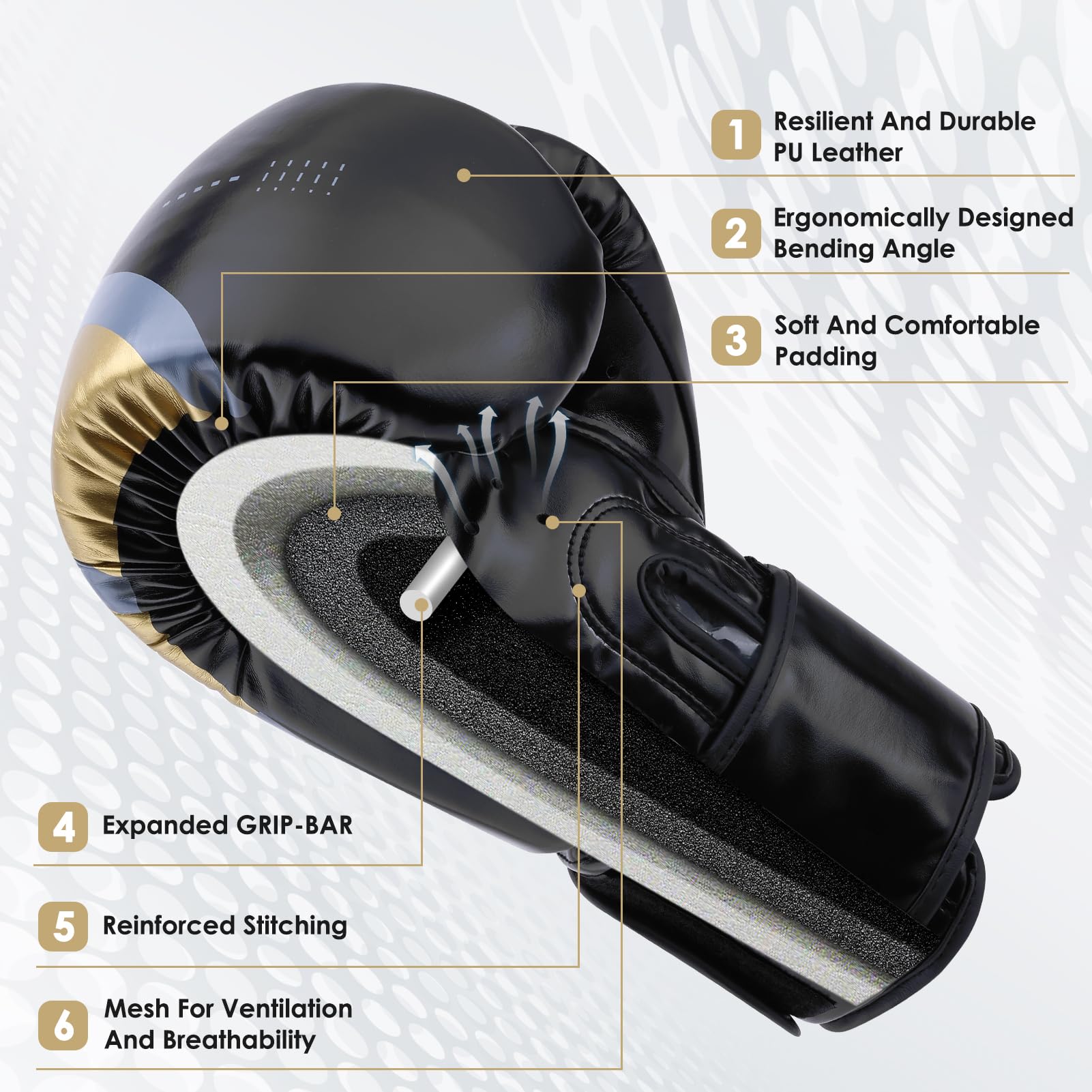 Boxing Gloves, 12oz / 16oz - Boxing Gloves for Men and Women with Boxing Wraps for Heavy Bag, MMA, Muay Thai, Sparring Training