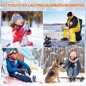 2 Pack Hand Warmers Rechargeable, 2025 New Portable Magnetic Electric with 12hrs Warmth, Double-Sided Heating Pocket Size for Outdoors, Camping - Winter Gifts for Women Men