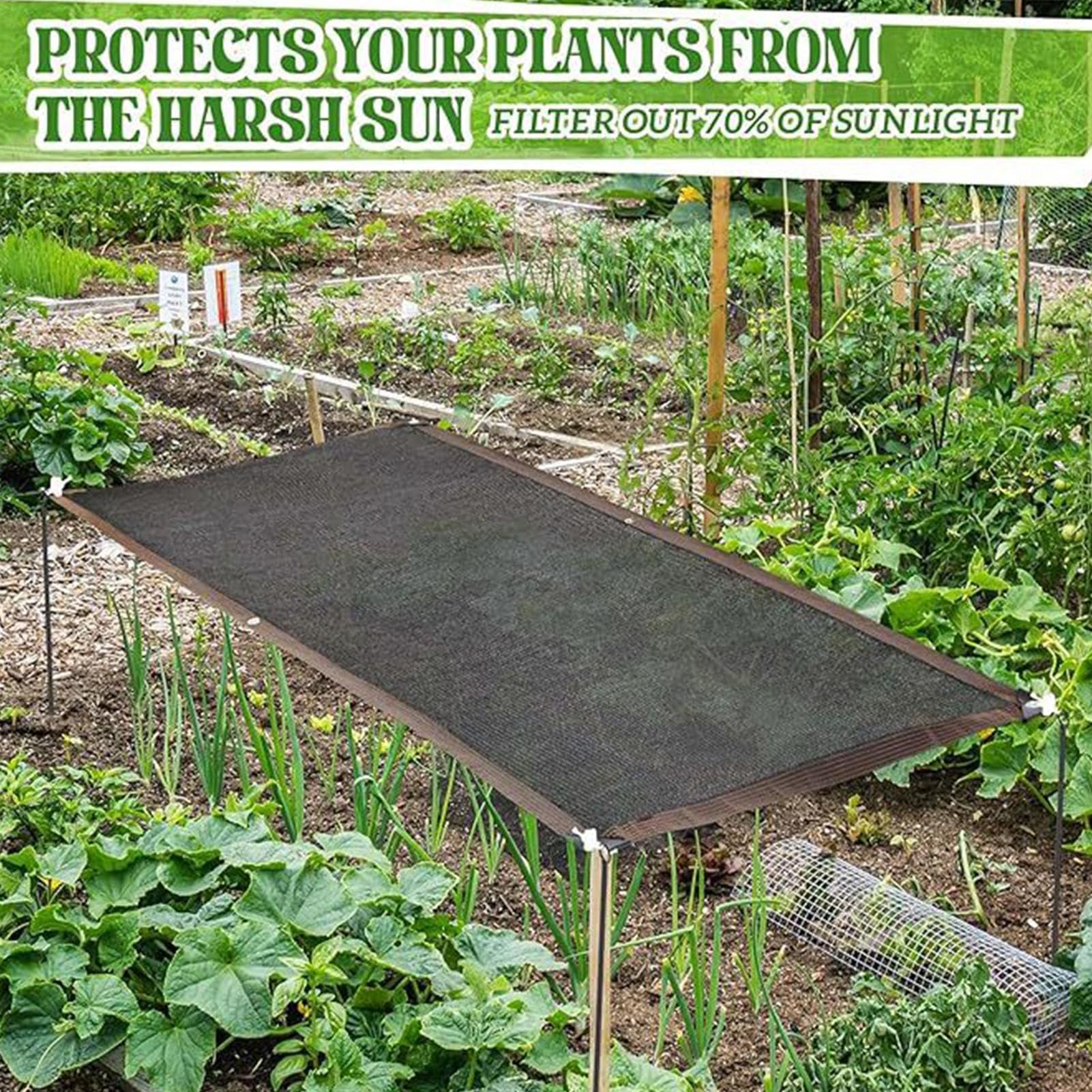 Tela de sombra para jardinería Material de malla con ojales metálicos