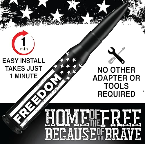 Miniatura 7 de EcoAuto Badass Bullet Antena de repuesto para Jeep Wrangler JK y JL Gladiator 2007+  Antena de repuesto antirrobo  Jeep Wrangler JL y JK (Freedom)