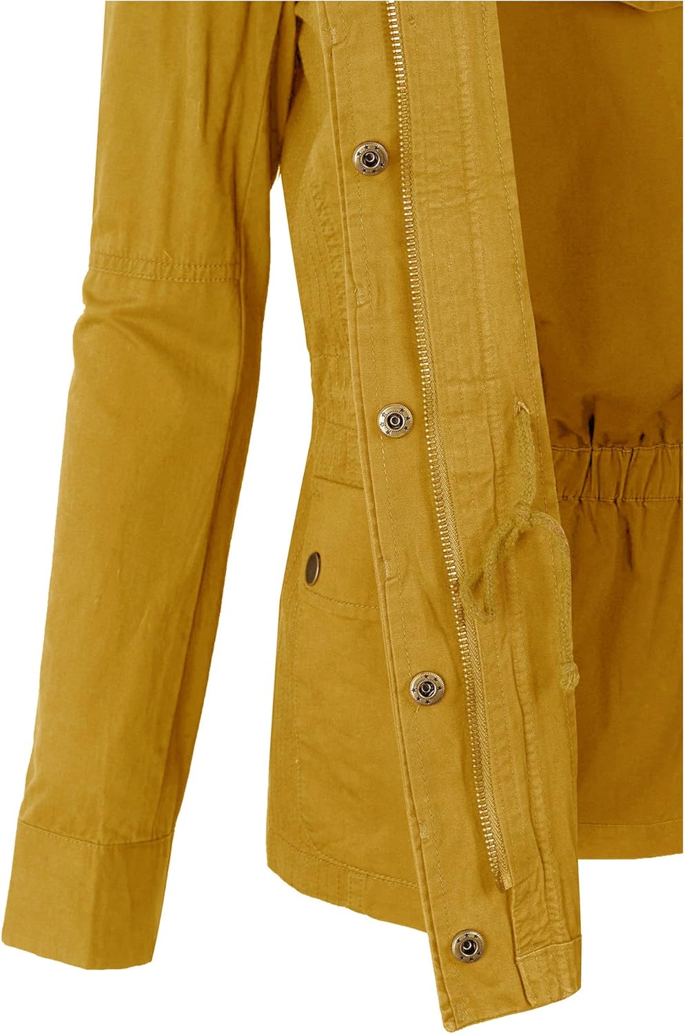 KOGMO Womens Military Anorak Safari Jacket with Pockets Small 317_mustard