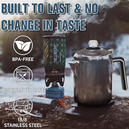 Miniatura 2 de Hillbond Grupo de piezas de repuesto para cafetera, compatible con cafetera de camping de 9 tazas