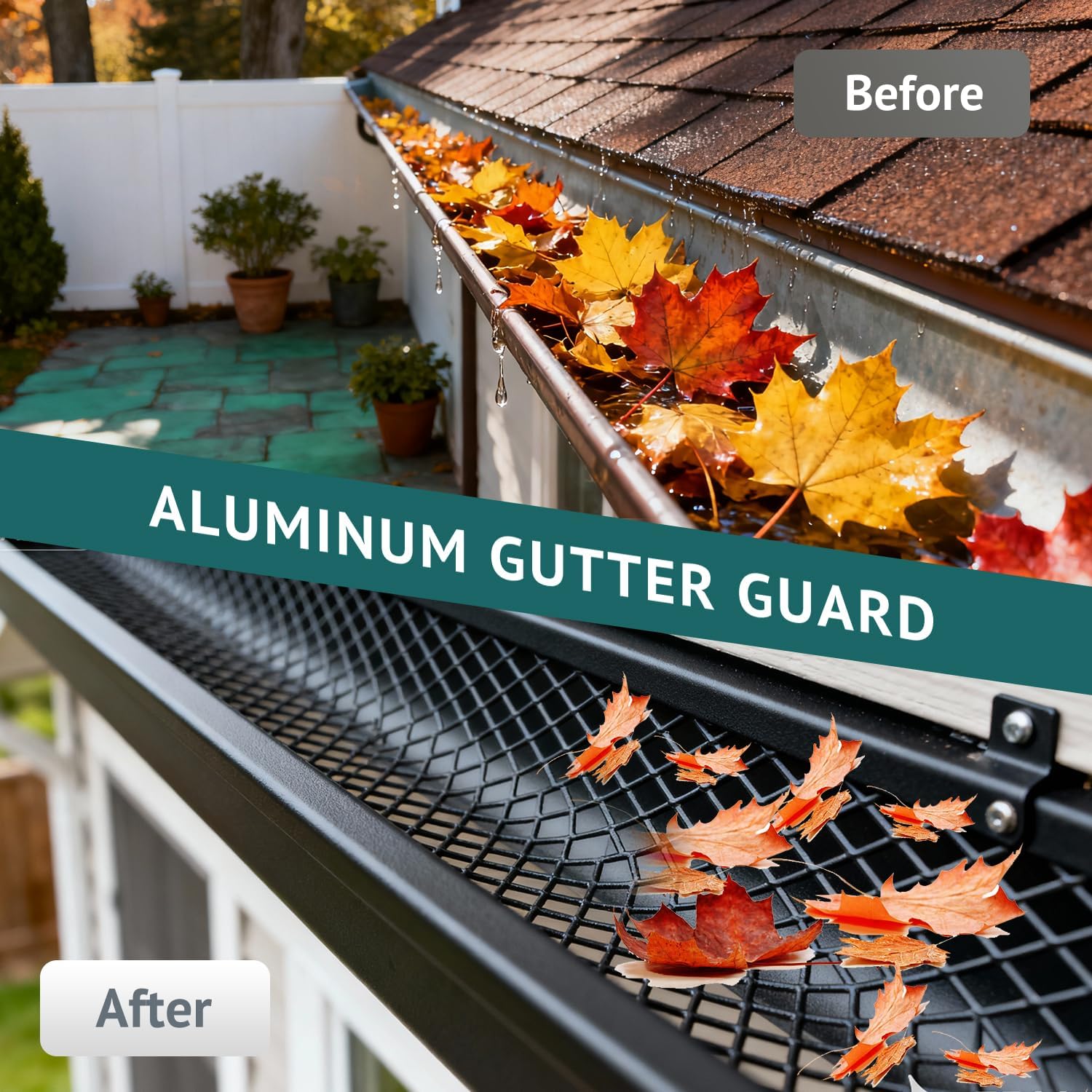 6Inch x 100Ft Gutter Guard Roll,Heavy Duty Leaf Filter,Leaf Filter Gutter Protection Roll with Installation Screws and Stainless Steel Ties,DIY Gutter Protection Cover (Black 6inch X 100ft)