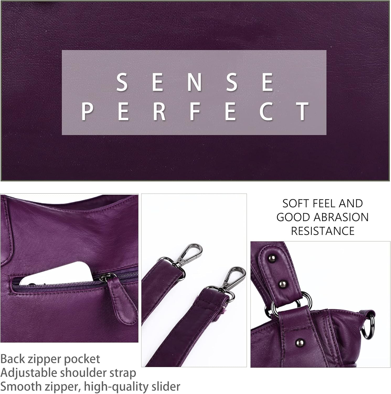 Angel Kiss Handbags for Womens Top-Handle Hobo Purse Roomy Casual Shoulder Bags PU Tote Satchel Purse for Women - Image 7