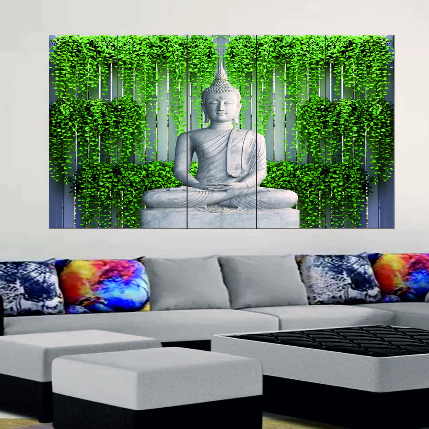 Chitranjali Buddha Wall Painting Home Decorative Multiple Frames Wall