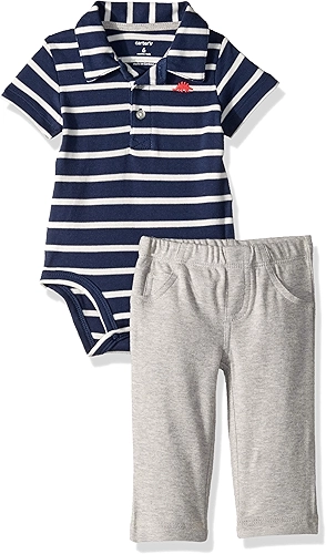 Conjunto listrado de 2 peças para bebês meninos 121g434