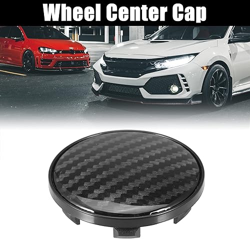 Miniatura 2 de X AUTOHAUX 4 tapacubos centrales de rueda de 2.323 in, cubiertas universales, piezas de tapa de cubo para automóvil, base negra, diámetro exterior