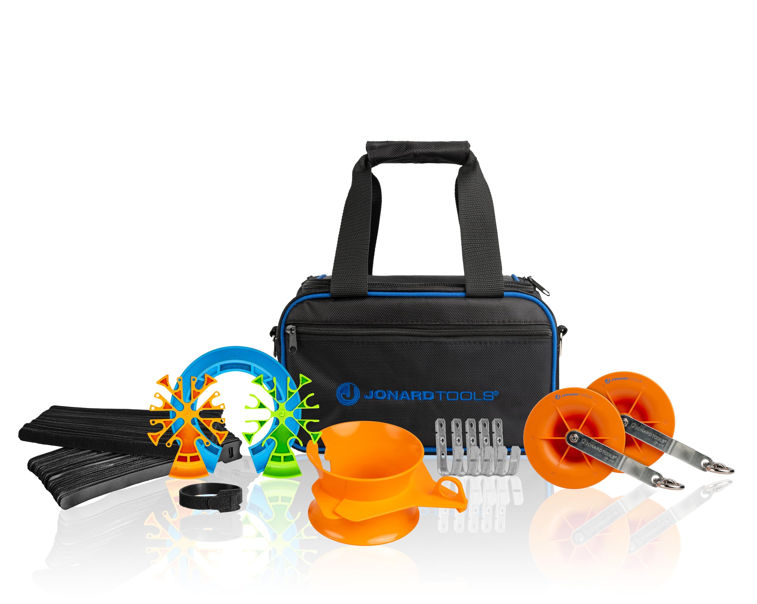 Kit de tracción de cables Jonard Tools TK-605 completo con peine y polea para gestión 8