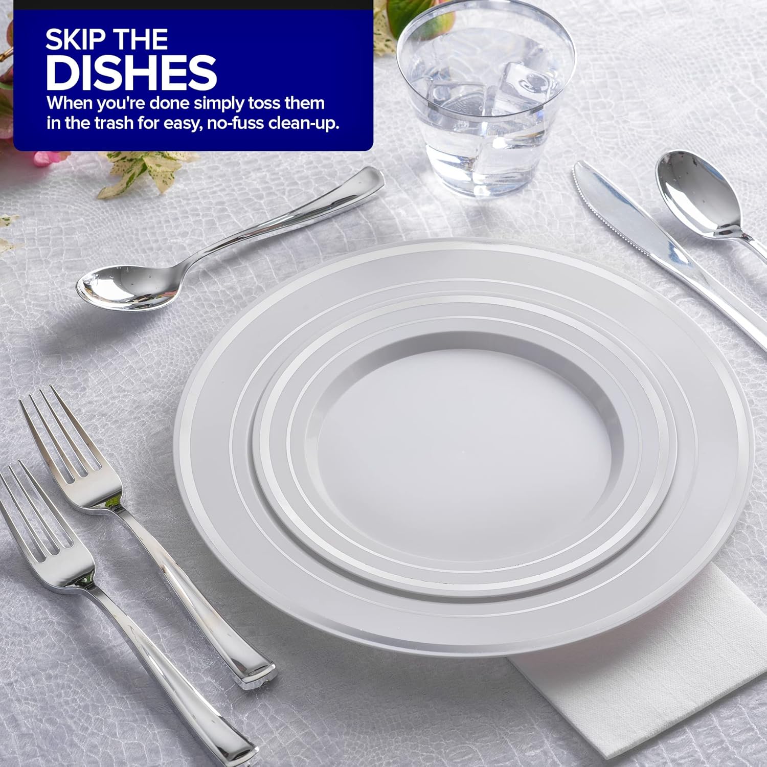 1800 Count Heavy Duty Silver Plastic Cutlery Set – 600 Forks, 600 Spoons, 600 Knives – Disposable Flatware for Parties, Weddings, Catering – Stock Your Home