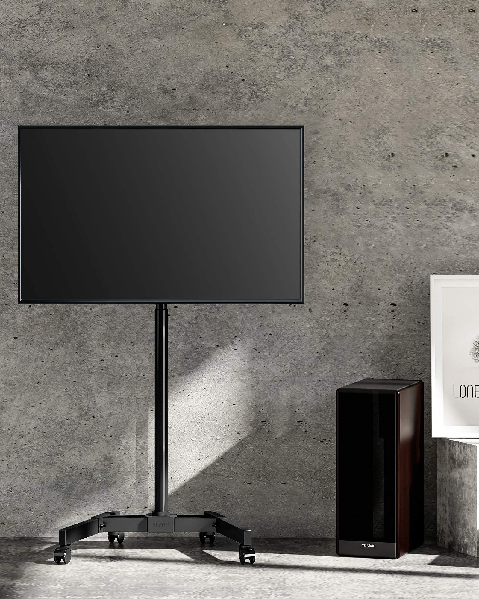 FITUEYES TV Cart Rolling Mobile TV Stand for 1342 inches Flat Screens