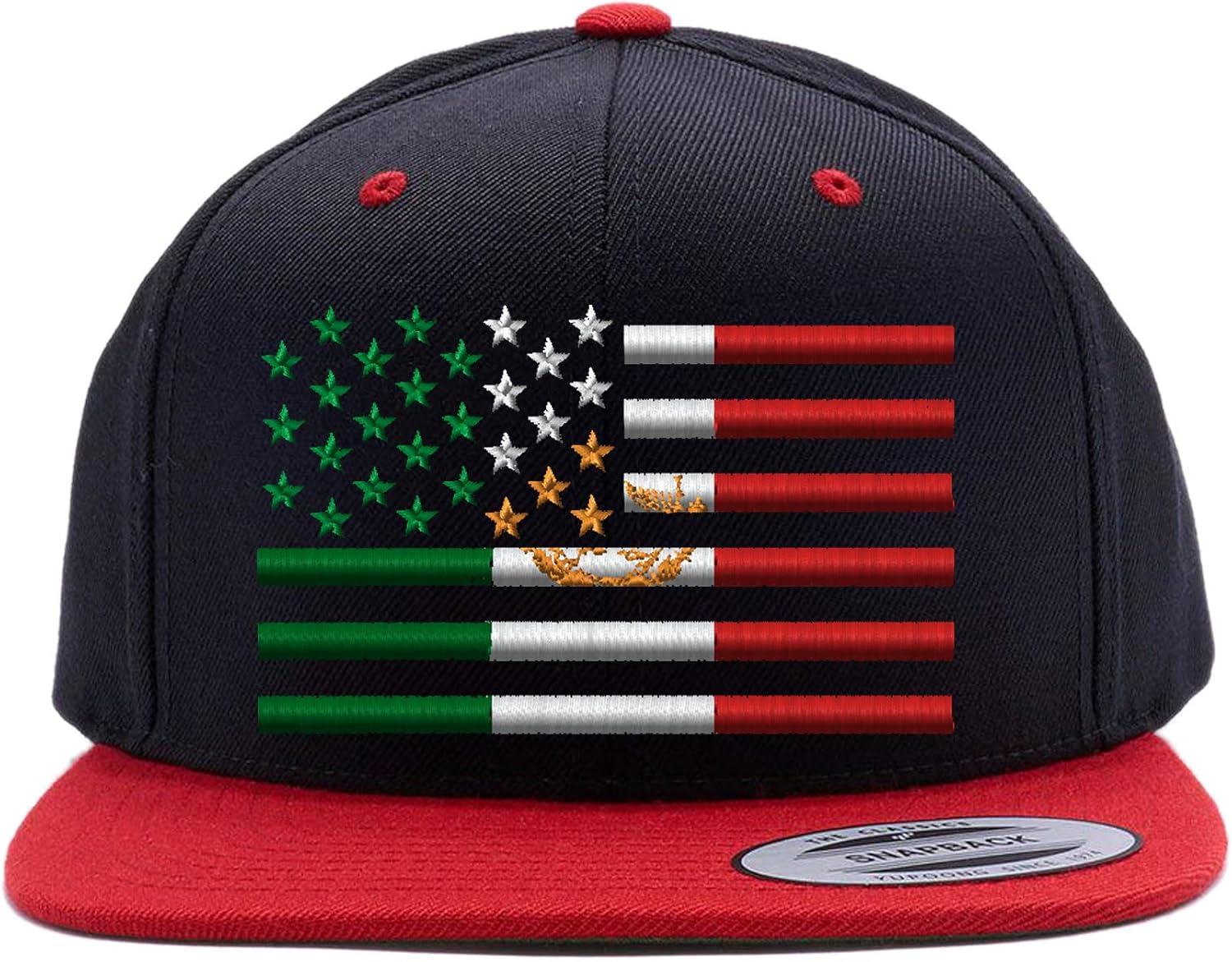 USA Mexico Flag Combination Custom Embroidered Snapback hat