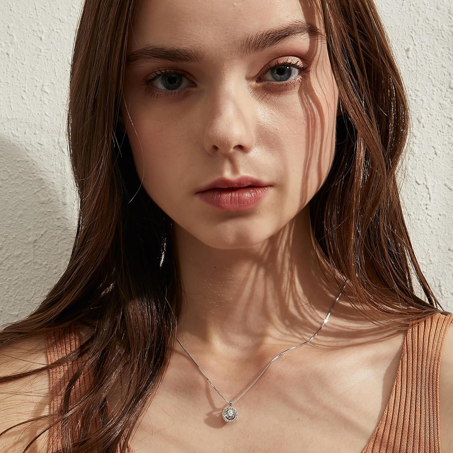 Han han 925 Sterling Silver Rose Pendant Necklace for Women with 5A+ Cubic Zirconia - Image 2