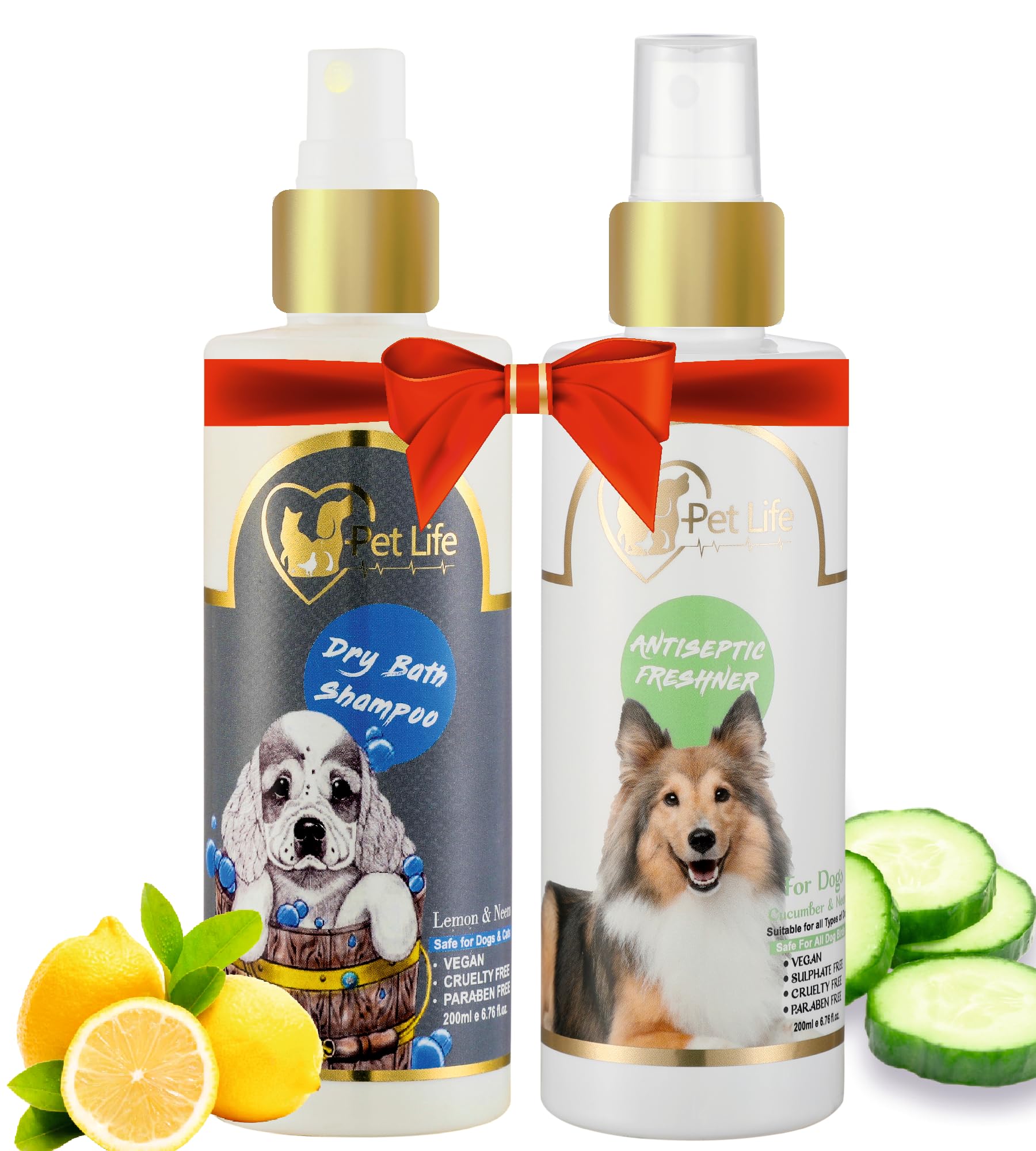 Pet Life Dry Bath Dog Shampoo 200ml + Antiseptic Dog Freshener Spray 200ml | Waterless/Spray for Cleaner, Smoother & Shinier Coat, Dog Odor Eliminator, Dog Coat Smell, Body Bad Odor for All Dog Breed (B0CM2GC2X4) Amazon Price History, Amazon Price Tracker
