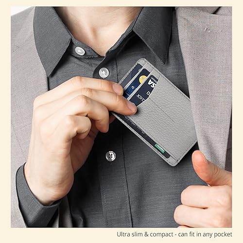 Vista 81 de Oak Leathers Leather Slim Minimalist Wallet for Men & Women RFID Front Pocket Leather Card Holder Wallets