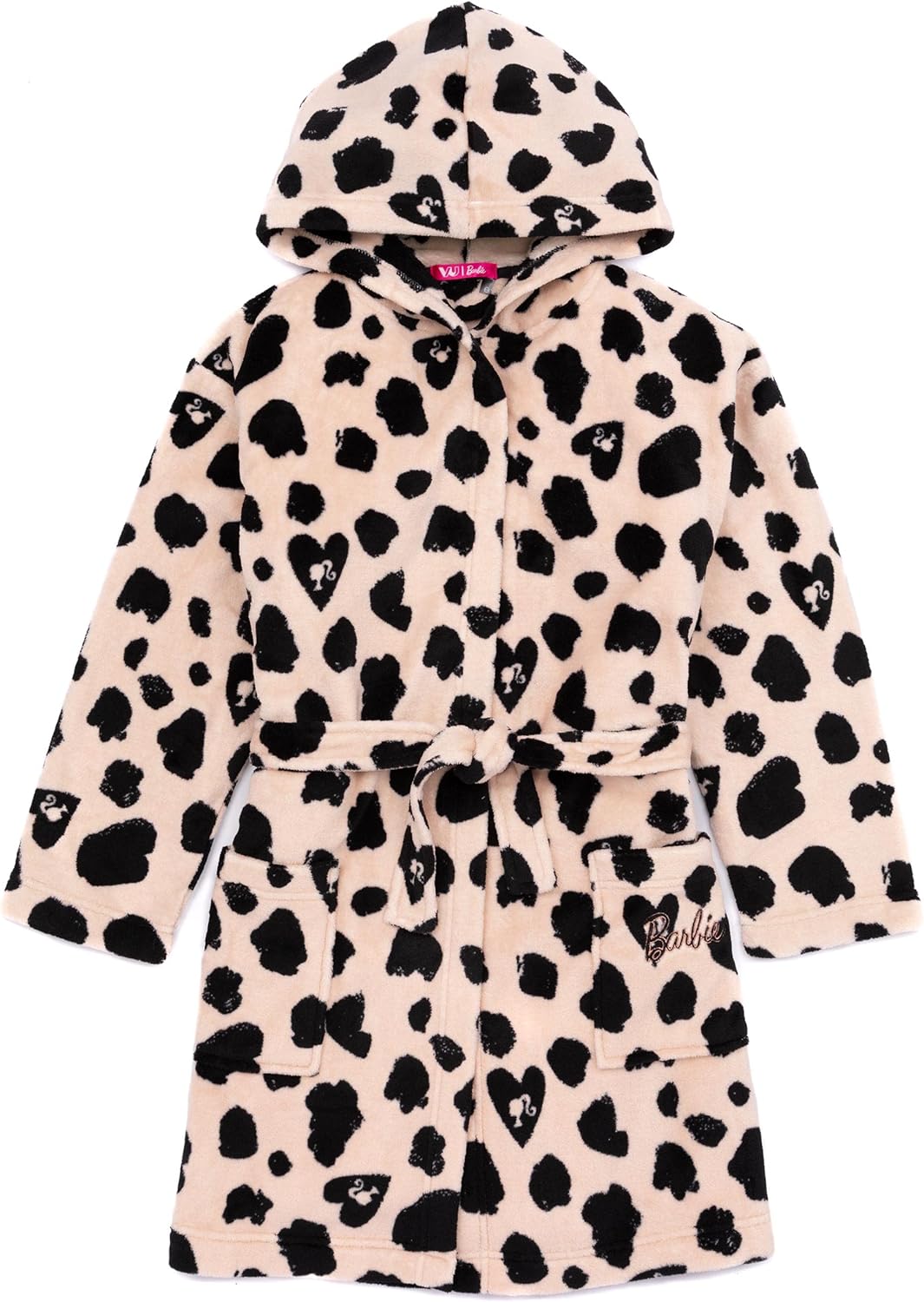 Barbie Dressing Gown Girls Kids Animal Leopard Print Pjs Robe