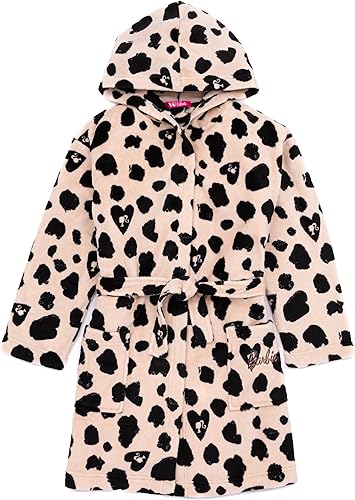 Barbie Bata de pijama con estampado de leopardo para niñas y niños