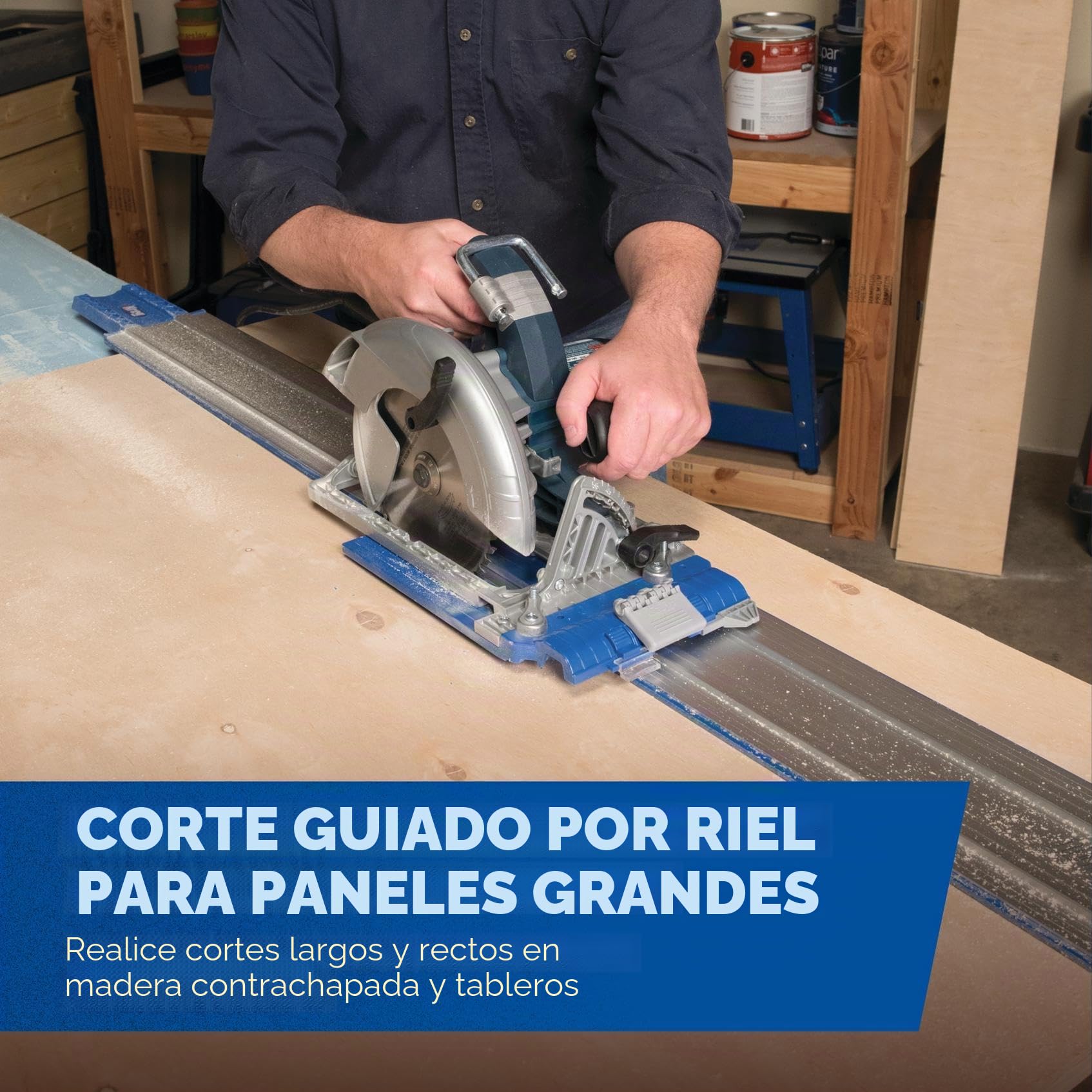 Sistema de guía de sierra circular 1,21 metros de KMA2700, Accu-Cut