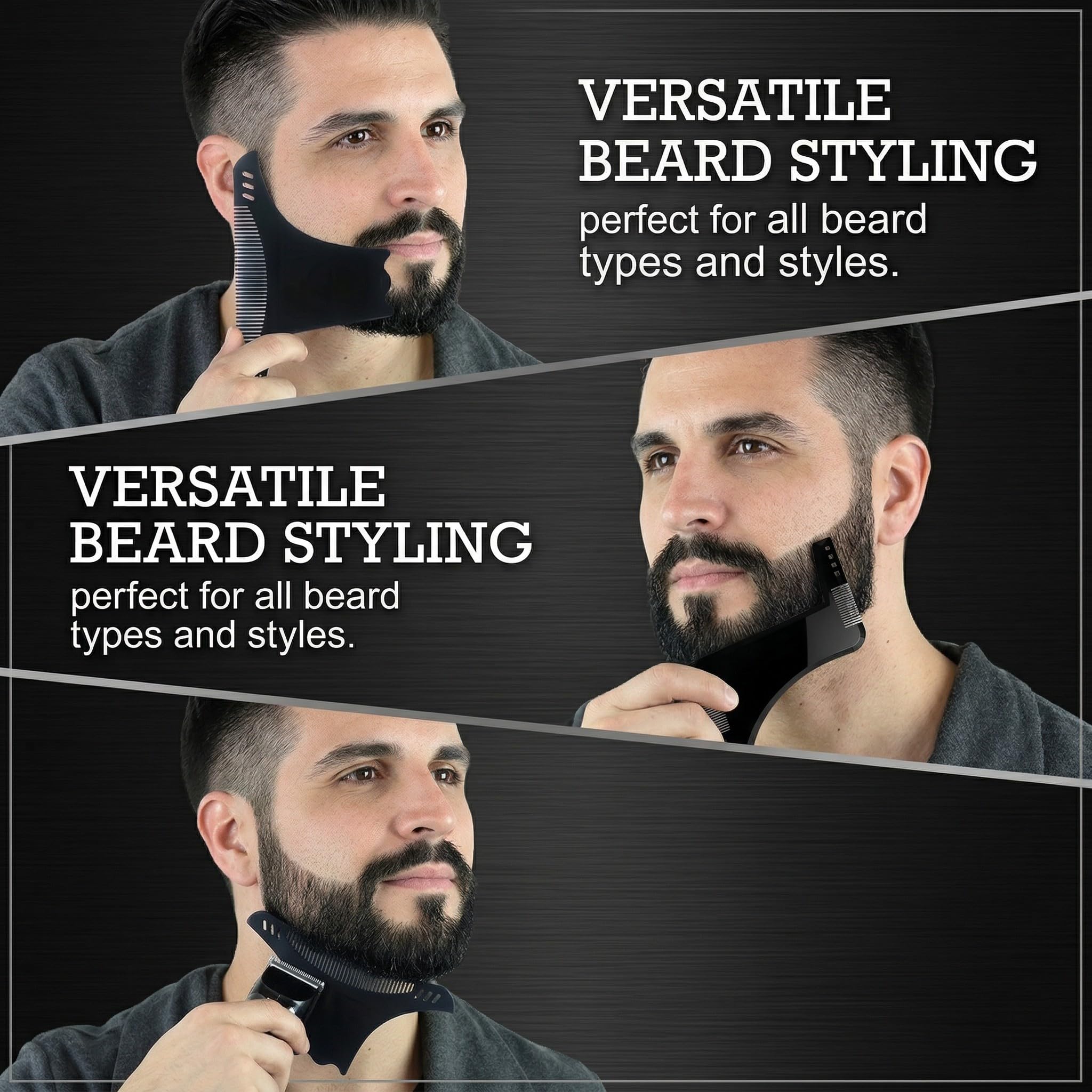 2 Pezzi Stencil Pettine per Barba, Pettine Stencil Barba, Signori pizzetto Collo Sagome per Barba Styling Tool Pettine per Barba Uomo per allineare e rifinire Gli Uomini rasatura della Barba