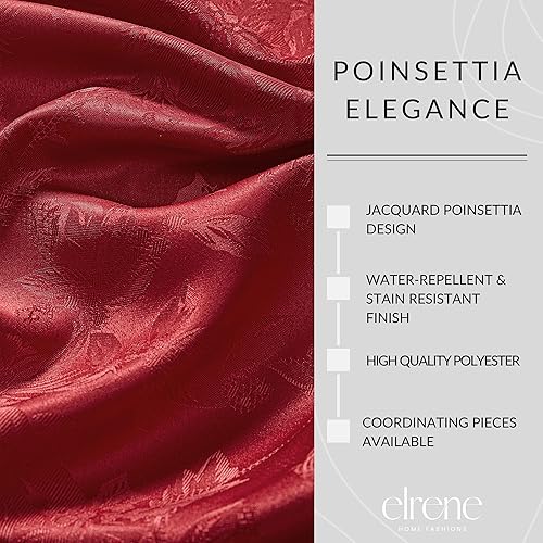 Miniatura 3 de Poinsettia Elegance  Juego de 4 manteles individuales de jacquard, colección navideña