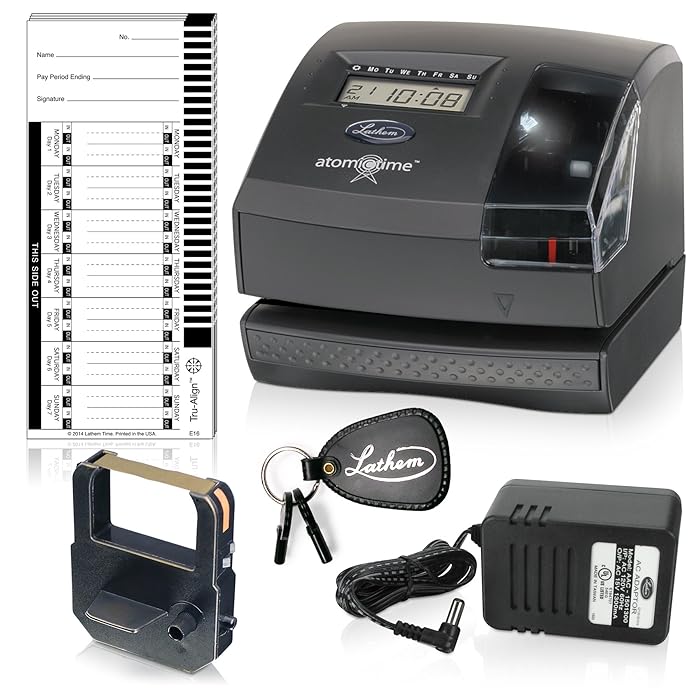 Buy Lathem Atomic Time Clock With TruAlign, 1600E, Unlimited Employees