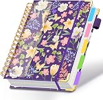 Les carnets Spiral Journal pour le travail, 300 Pages 5 Sujet Notebook College Règle avec les séparateurs & Tabs, Journal des notes pour les étudiantes Note-Takeing et Organisateur (Navy Marble, B5(8 po x 10 po))