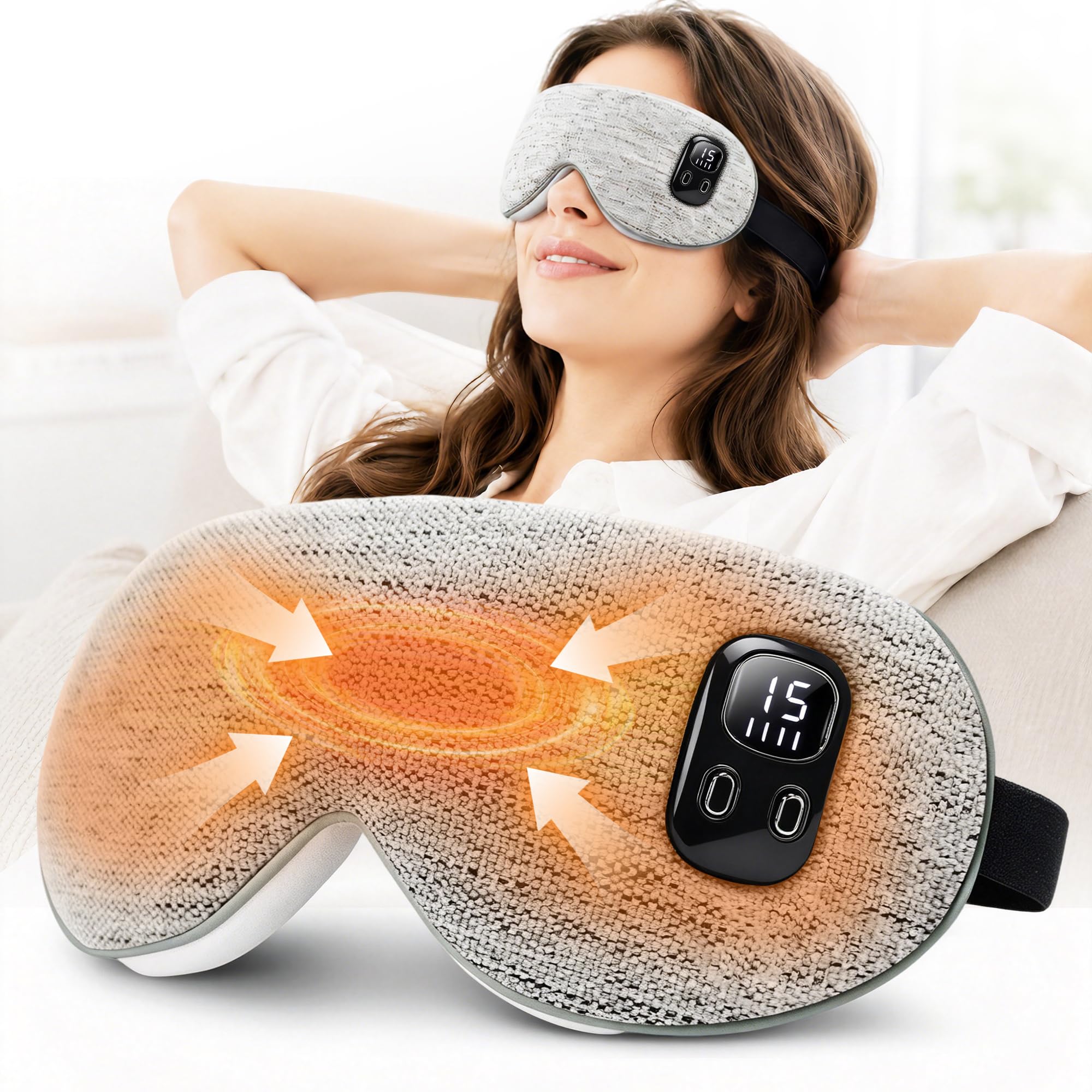 BOYUNSHI Augenmaske Wärmend, Beheizte Augenmaske zur Linderung von trockenen Augen, Gerstenkorn, Blepharitis, Schlafverbesserung, Waschbarer Wärmebrille mit 4 Wärmestufen & 4 Timer