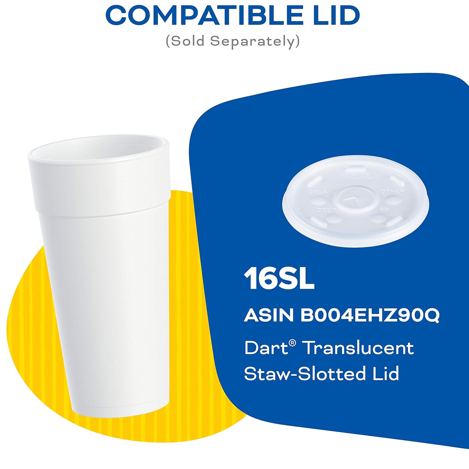 DART 20J16 3.7" Top and 2.4" Bottom Diameter, 6.1" Height, 20 Oz Big Drink Foam Cup (Case of 500), White: Disposable Cups: Industrial & Scientific