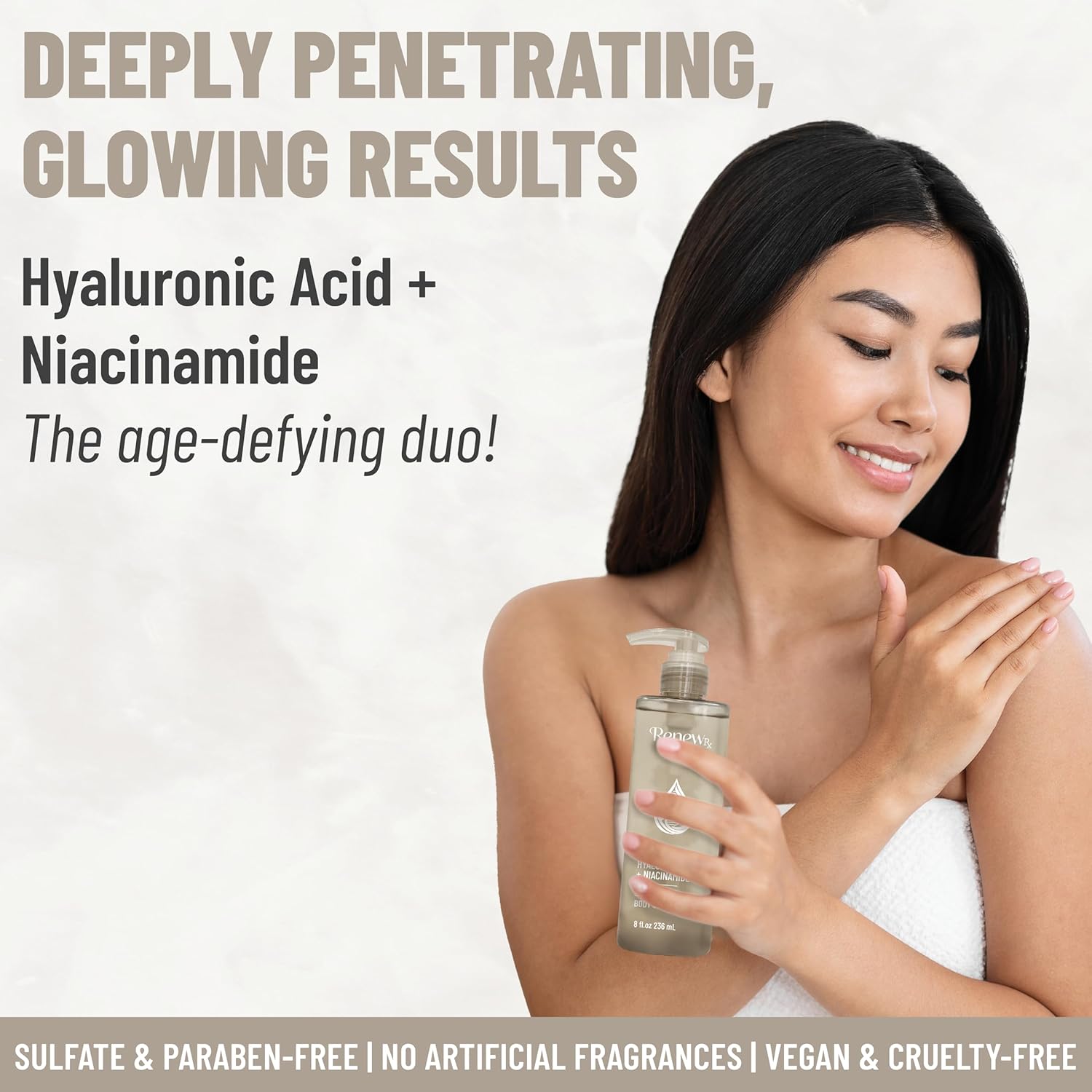 Hyaluronic Acid + Niacinamide Body Serum – Deep Hydration Skin Care, Skin Perfecting Serum, Vegan Skincare, 8 fl oz - Image 6