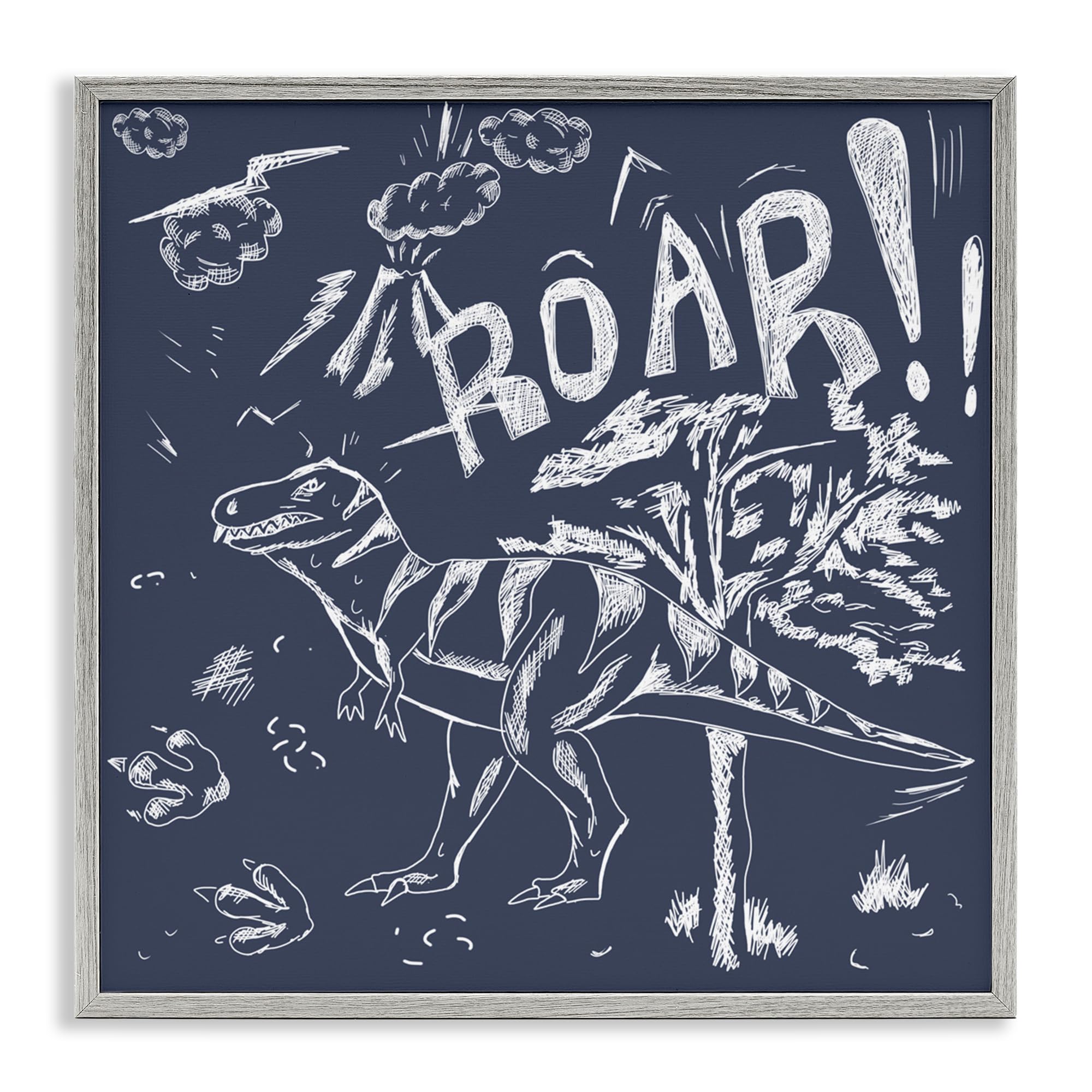 Cadre dinosaure Stupell Industries 24x24cm pour mur vide et triste
