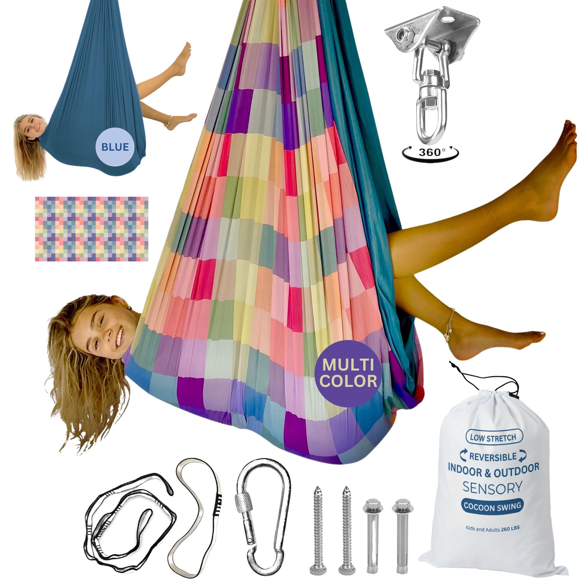 Amazon.com: Bradoro Double Layer Reversible Sensory Swing | Outdoor and  Indoor Swing for Kids and Adults Up to 260 lbs | Autism Cocoon Swing | Kids  Sensory Swing : Patio, Lawn \u0026 Garden