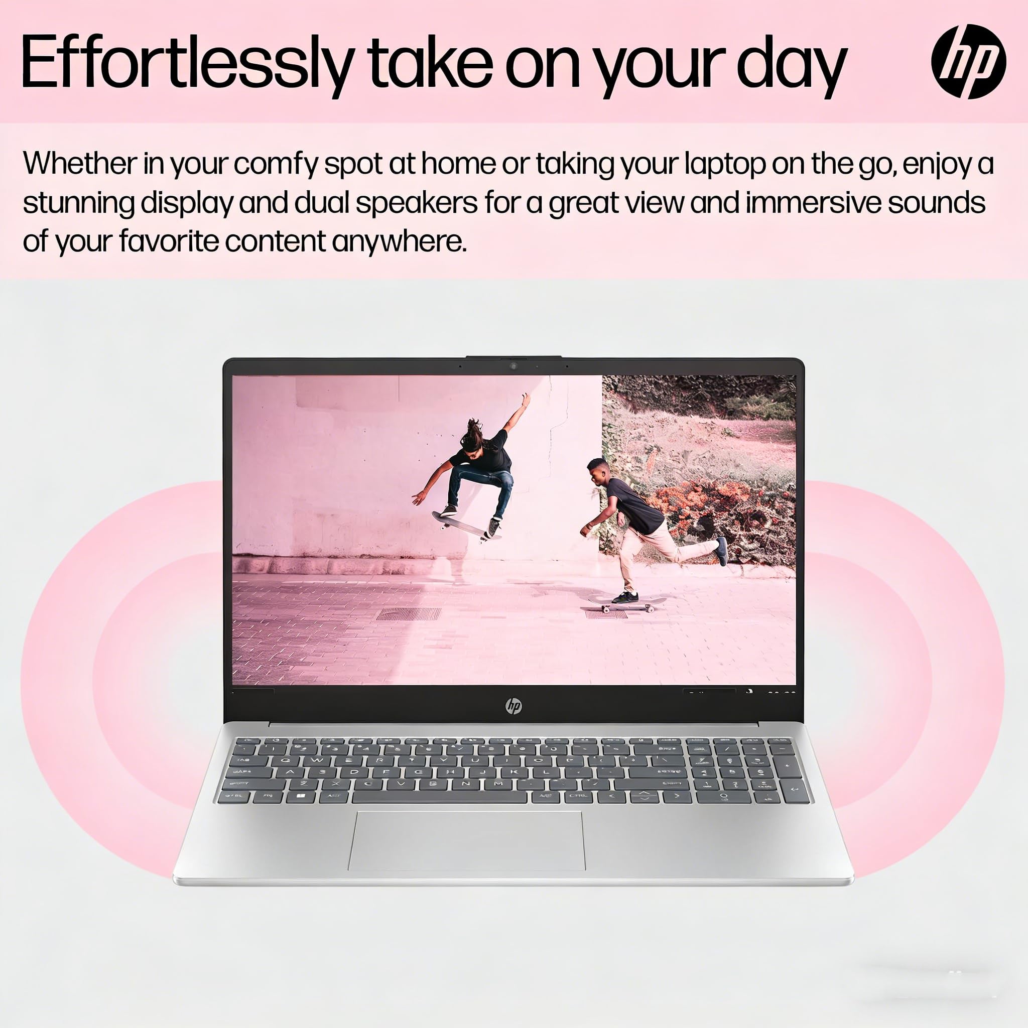HP 15.6" FHD Laptop 2026 Edition with Copilot AI, 16GB RAM, 512GB SSD, Intel Processor, Long Battery Life, Lightweight 3.64 lbs, Microsoft 365, Windows 11 for Students & Office, Type-RJ45 Cable - 4