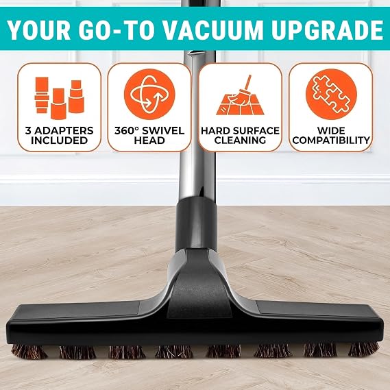 Vacuum Attachments, Horsehair Brush, 1.25 Fit, 360 Swivel