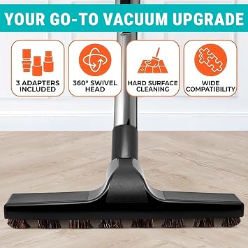 Vacuum Attachments, Horsehair Brush, 1.25 Fit, 360 Swivel