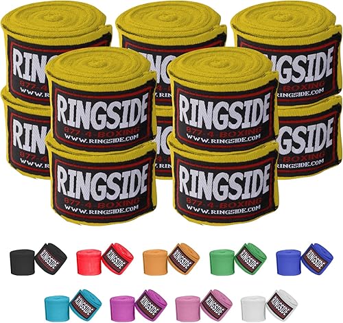 Miniatura 28 de Ringside Mexican Style Boxing Hand Wraps (Pairs) - 180" Semi-Elastic Cotton Blend Wrist Support with Thumb Loop for MMA, Muay Thai, Kickboxing